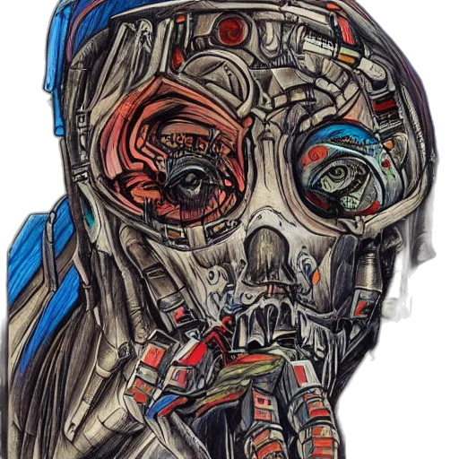 mask, robot, face, cyberpunk transparent PNG cut-out