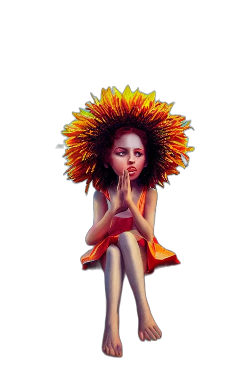 flower, crown, umbrella, staff transparent PNG cut-out