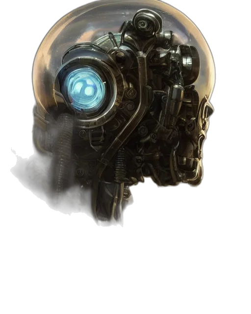 robot, mask, face, weapon transparent PNG cut-out
