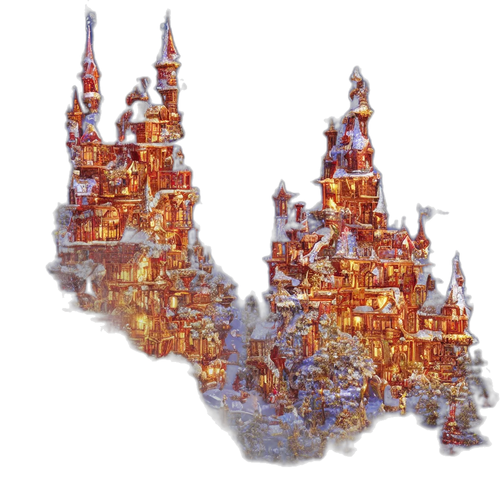 crown, building, concept art, 3d render transparent PNG cut-out