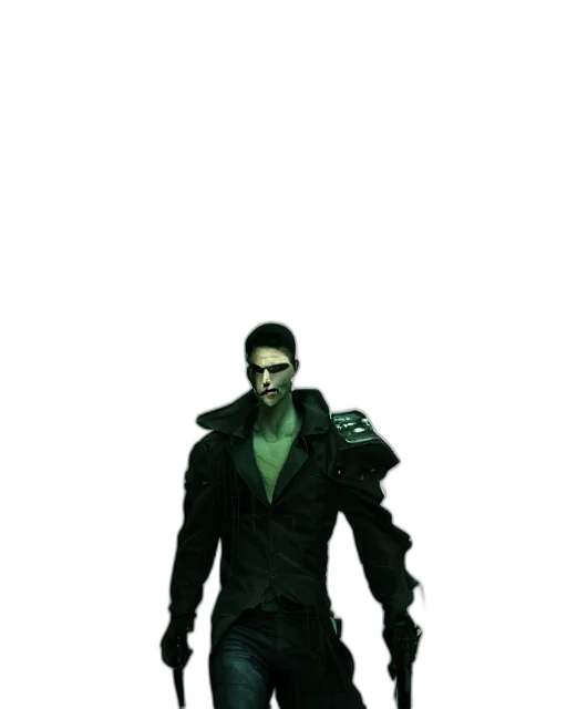 jacket, creature, staff, mask transparent PNG cut-out