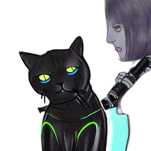 staff, concept art, cyberpunk, comic book art transparent PNG cut-out