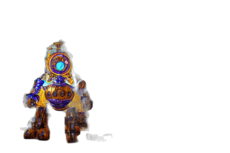 robot, mask, weapon, creature transparent PNG cut-out