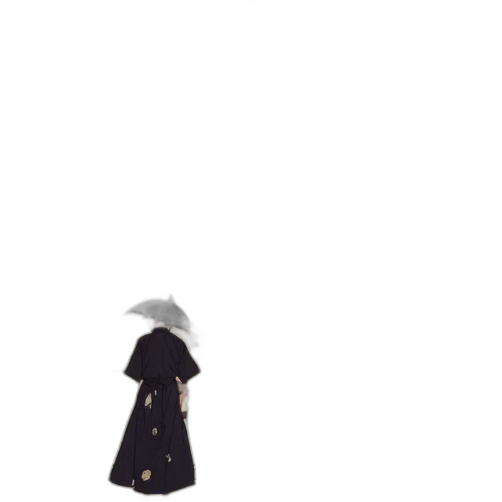 hat, dress, umbrella, staff transparent PNG cut-out