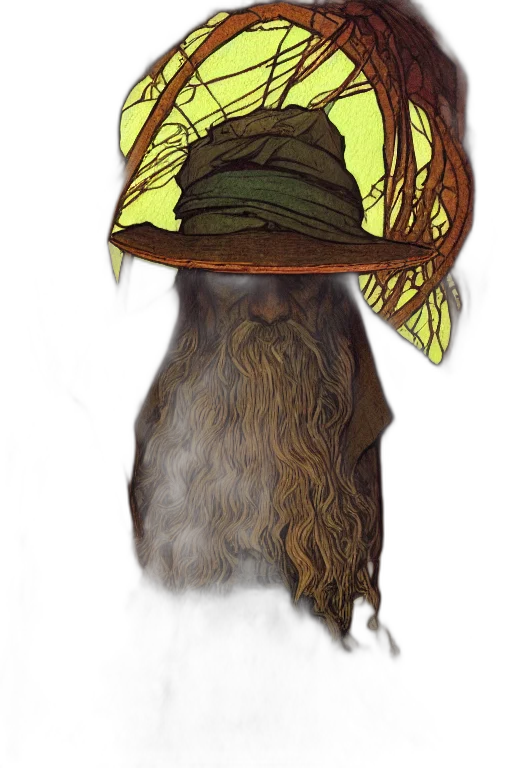 hat, hair, mask, staff transparent PNG cut-out