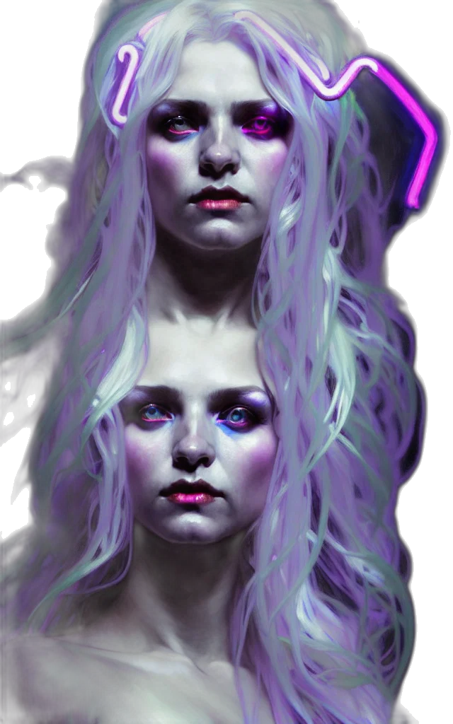 face, creature, hair, cyberpunk transparent PNG cut-out