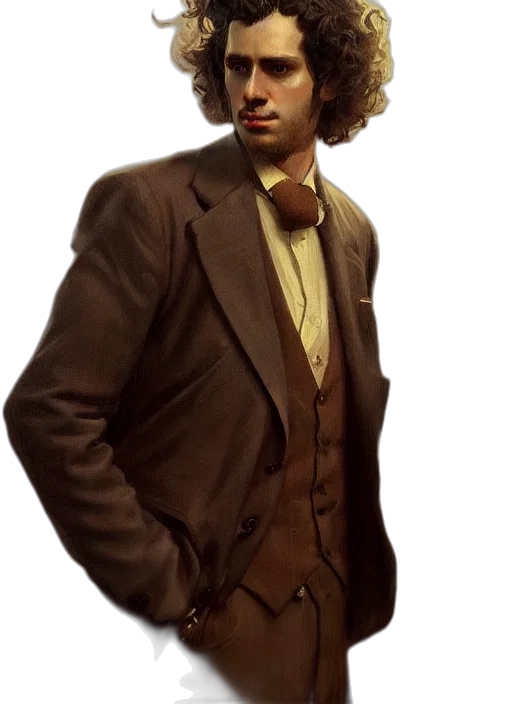 jacket, staff, face, hat transparent PNG cut-out