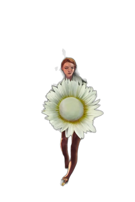 flower, staff, dress, umbrella transparent PNG cut-out