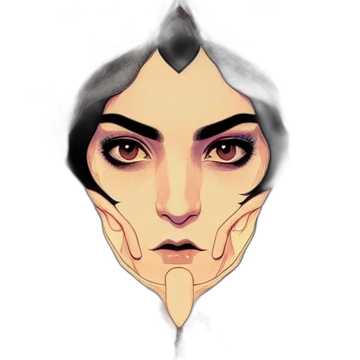 face, mask, creature, staff transparent PNG cut-out