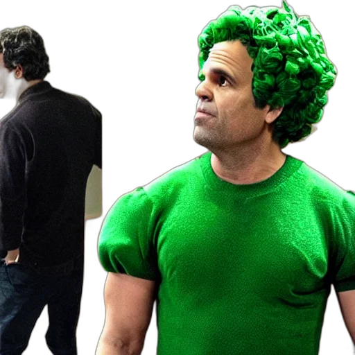 hair, green, mark, ruffalo transparent PNG cut-out