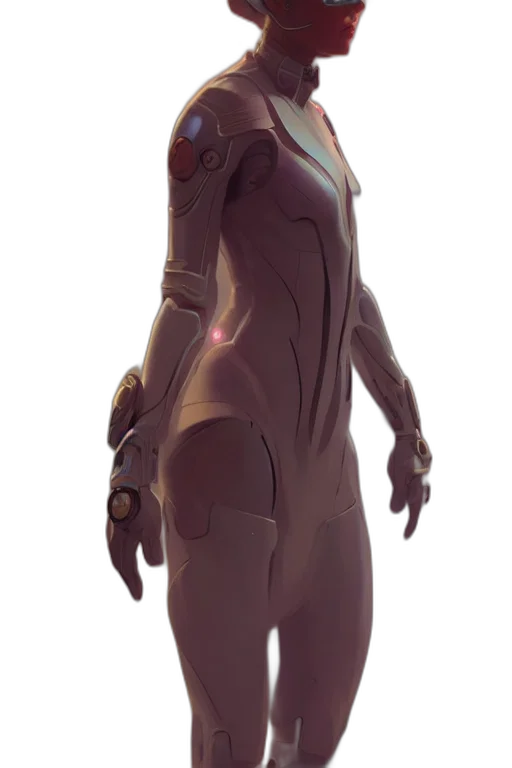 robot, dress, staff, creature transparent PNG cut-out