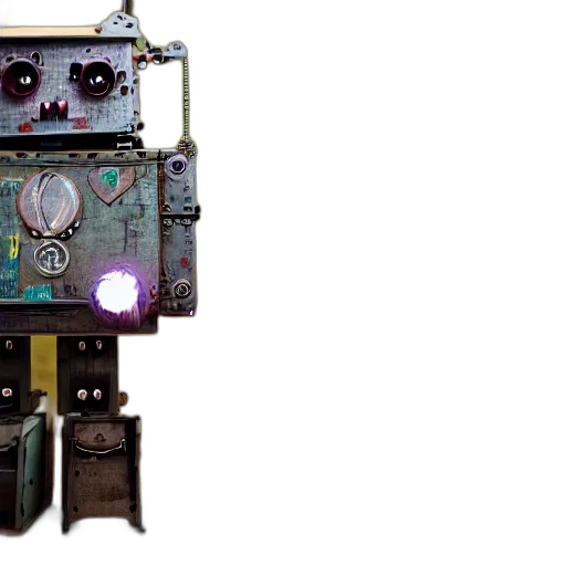 robot, cyberpunk, 3d render, steampunk transparent PNG cut-out