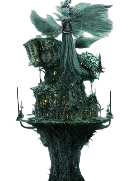 crown, dragon, creature, staff transparent PNG cut-out