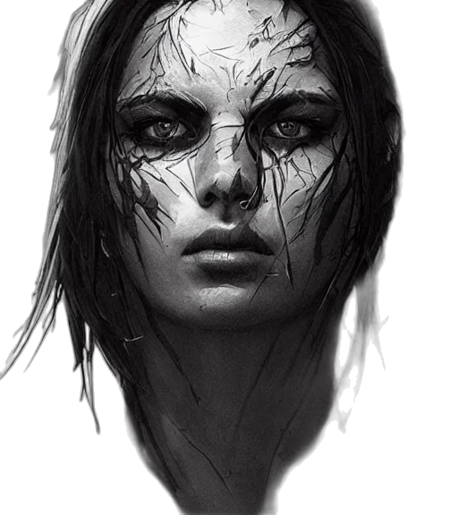 face, mask, creature, hair transparent PNG cut-out