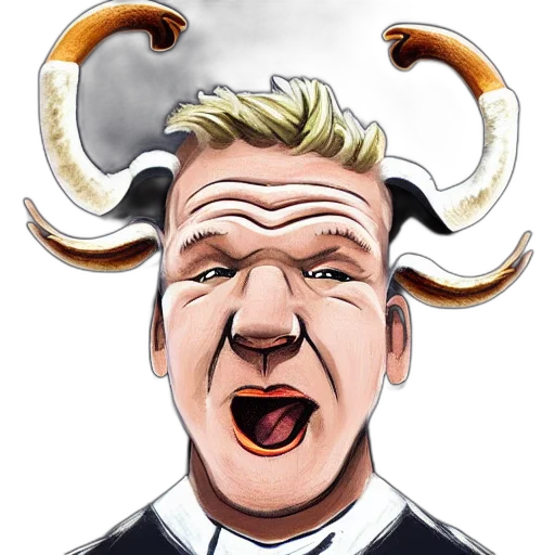 cartoon, portrait, chef, gordon transparent PNG cut-out