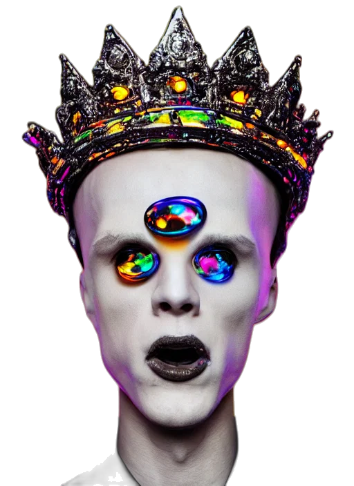 crown, mask, face, creature transparent PNG cut-out