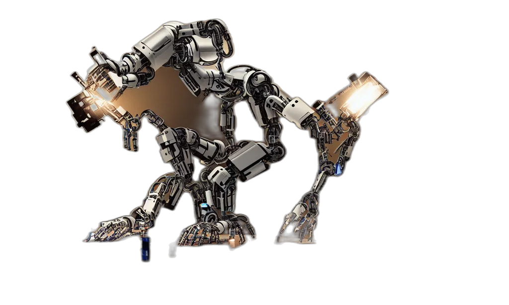 robot, concept art, 3d render, studio transparent PNG cut-out