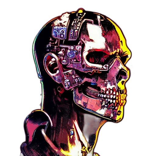 robot, mask, face, cyberpunk transparent PNG cut-out
