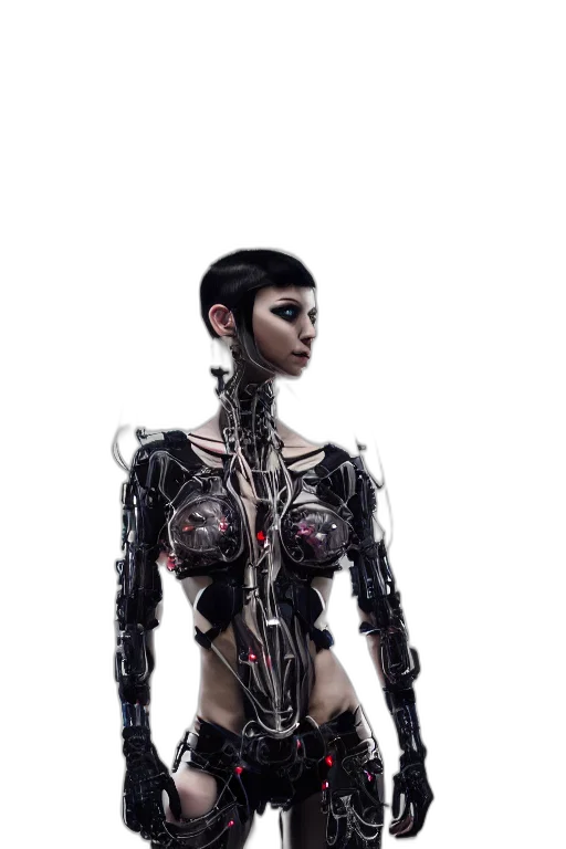 robot, dress, creature, cyberpunk transparent PNG cut-out