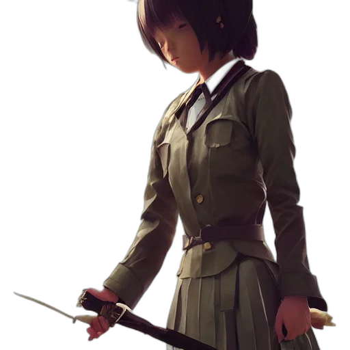 weapon, sword, staff, jacket transparent PNG cut-out