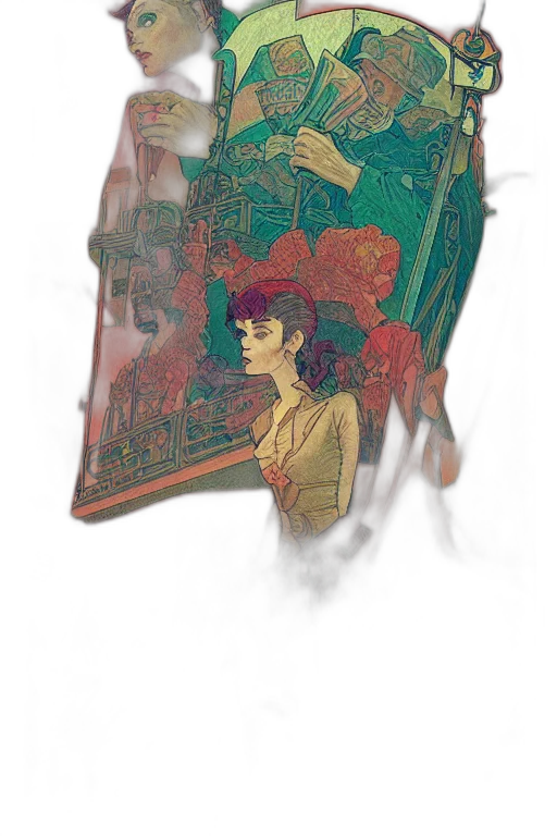 umbrella, hat, crown, staff transparent PNG cut-out