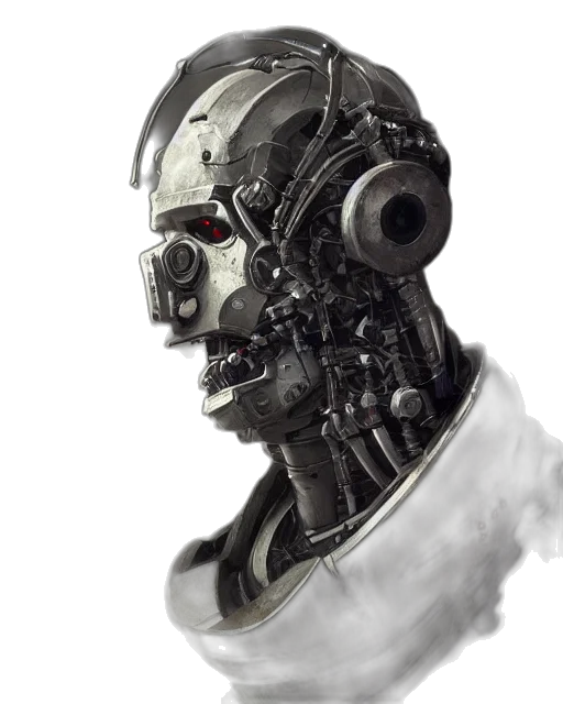 robot, mask, face, cyberpunk transparent PNG cut-out
