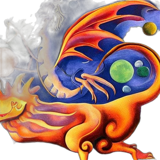 dragon, staff, mask, fantasy art transparent PNG cut-out