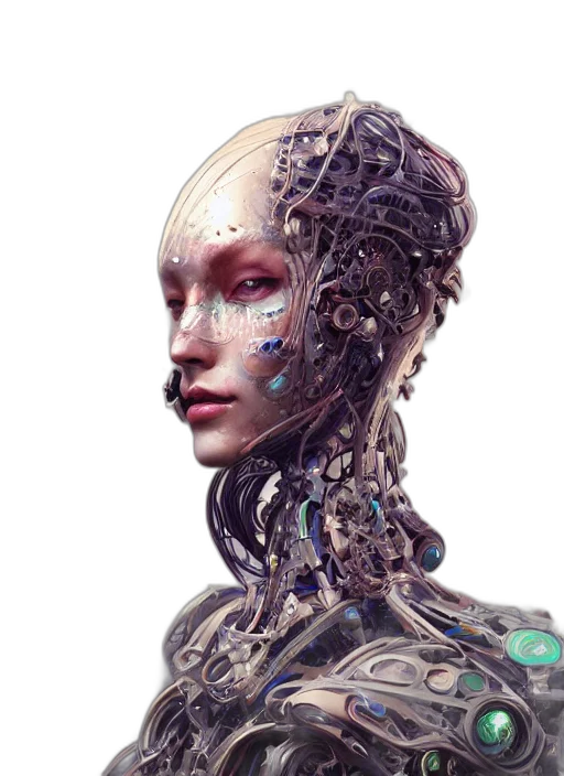 robot, face, cyberpunk, concept art transparent PNG cut-out