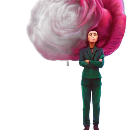 staff, flower, umbrella, jacket transparent PNG cut-out