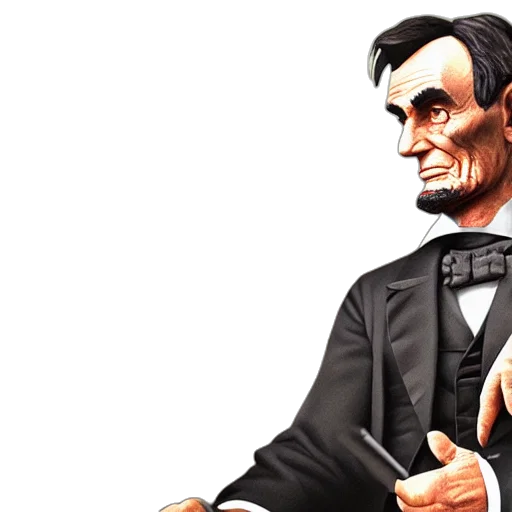 3d render, concept art, abraham, lincoln transparent PNG cut-out