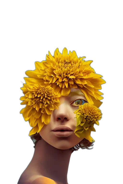 flower, face, crown, mask transparent PNG cut-out