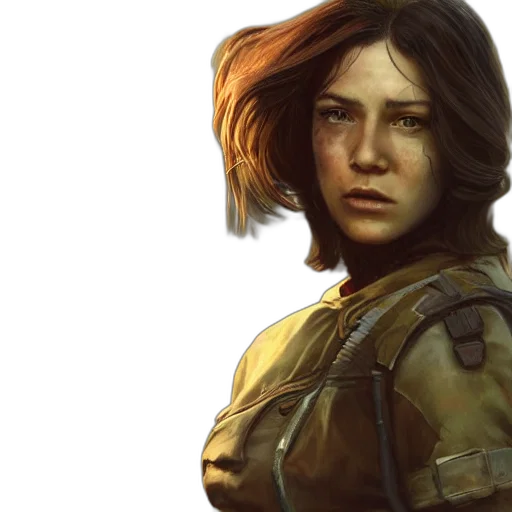 face, jacket, weapon, concept art transparent PNG cut-out