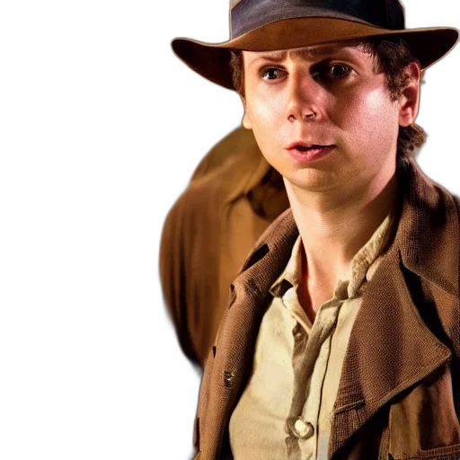 hat, jacket, staff, face transparent PNG cut-out