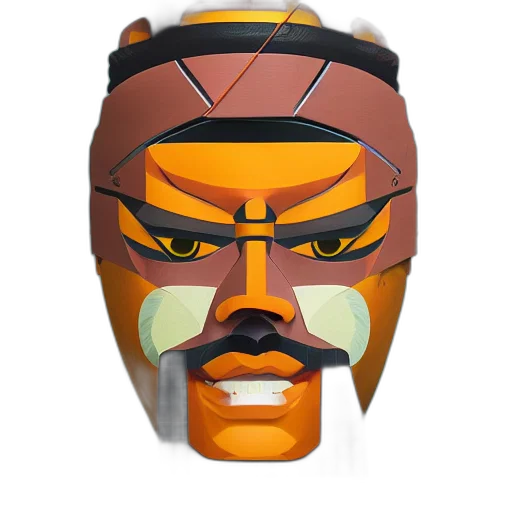 mask, face, 3d render, concept art transparent PNG cut-out