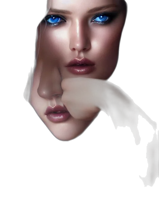 face, mask, hair, crown transparent PNG cut-out
