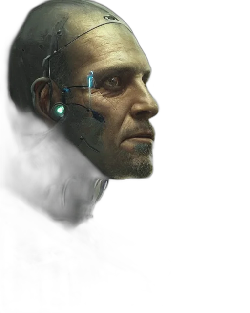 robot, face, mask, staff transparent PNG cut-out