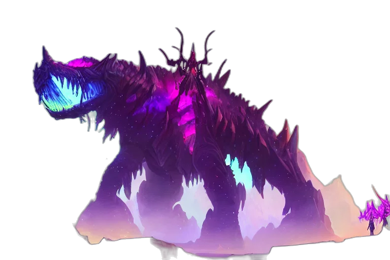 dragon, creature, animal, staff transparent PNG cut-out