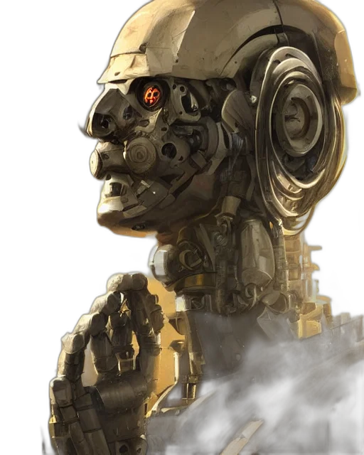robot, face, mask, concept art transparent PNG cut-out