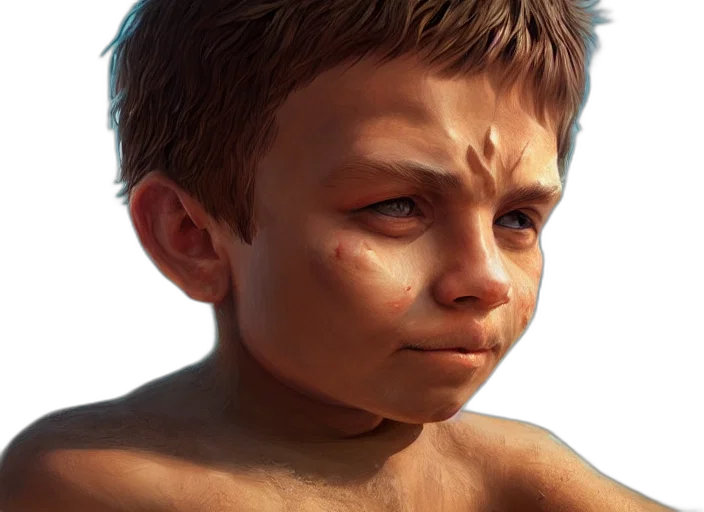 face, creature, weapon, photorealistic transparent PNG cut-out