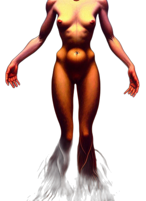 creature, dress, hair, mask transparent PNG cut-out