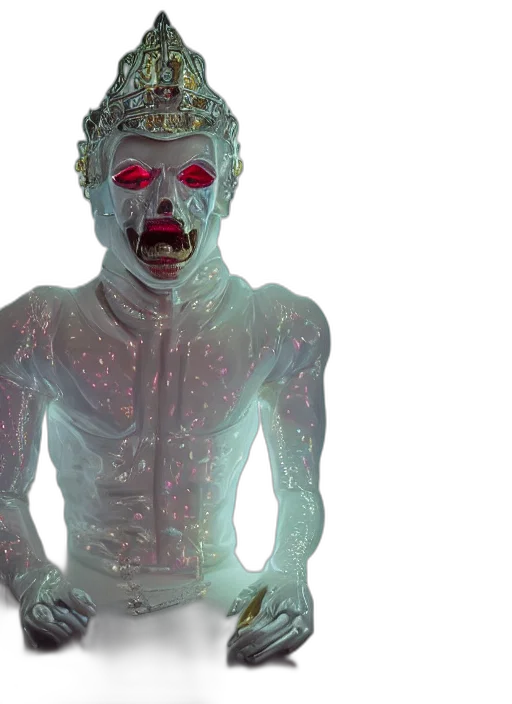 creature, 3d render, concept art, neon lights transparent PNG cut-out