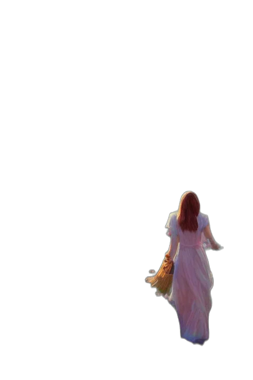 dress, umbrella, creature, staff transparent PNG cut-out