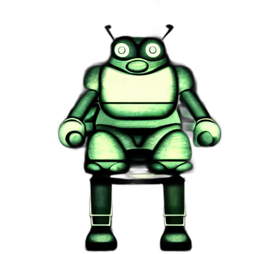 robot, creature, 3d render, pixel art transparent PNG cut-out