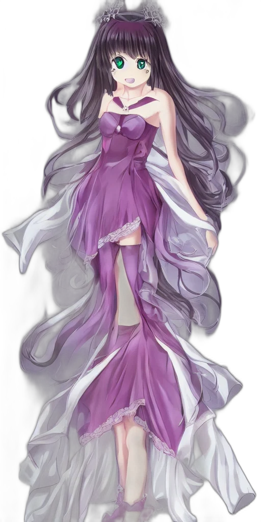 dress, hair, staff, crown transparent PNG cut-out