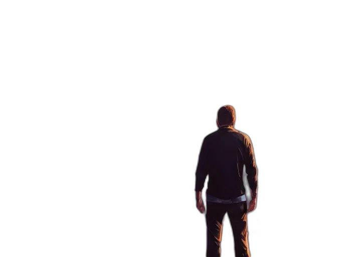 jacket, robot, staff, creature transparent PNG cut-out