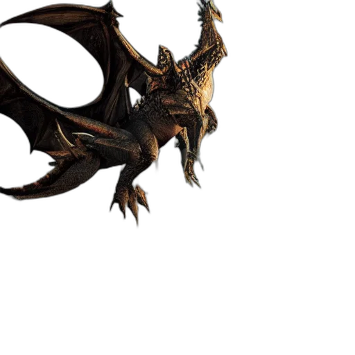 dragon, creature, animal, staff transparent PNG cut-out