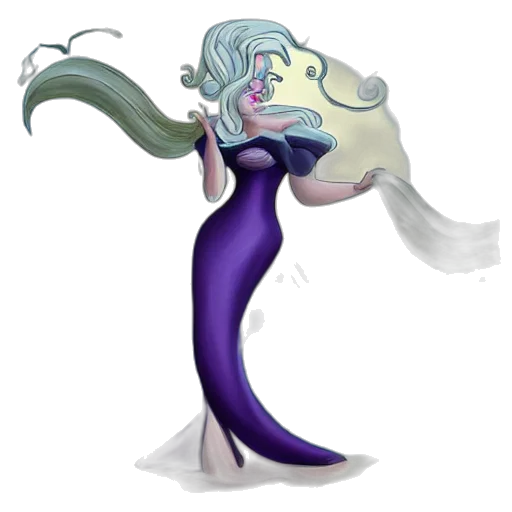 hair, dress, staff, creature transparent PNG cut-out
