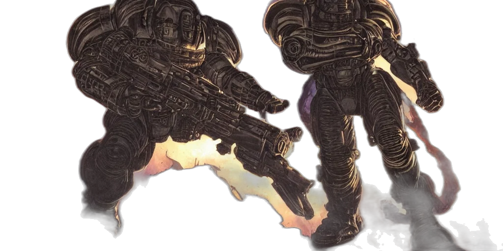 weapon, robot, concept art, 3d render transparent PNG cut-out