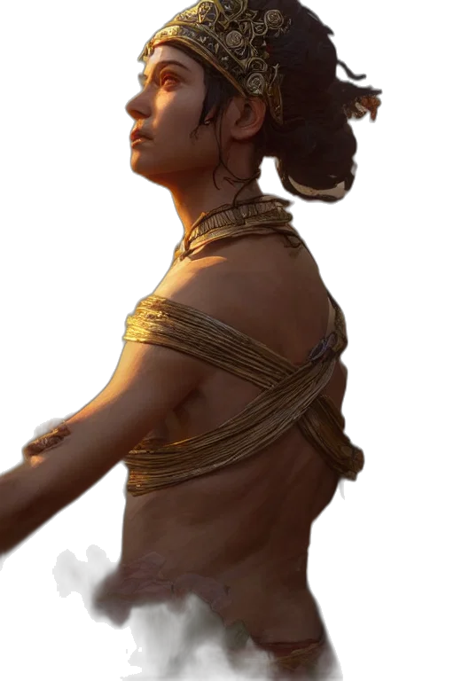 staff, jewelry, face, dress transparent PNG cut-out