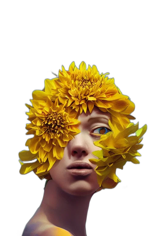face, flower, crown, mask transparent PNG cut-out